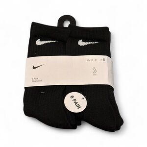 Nike Kids Cushioned Crew Socks, 6 Pairs, Sock Size 5-7, Shoe Size 10C-3 Year Old